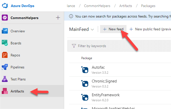 Azure Artifacts UI
